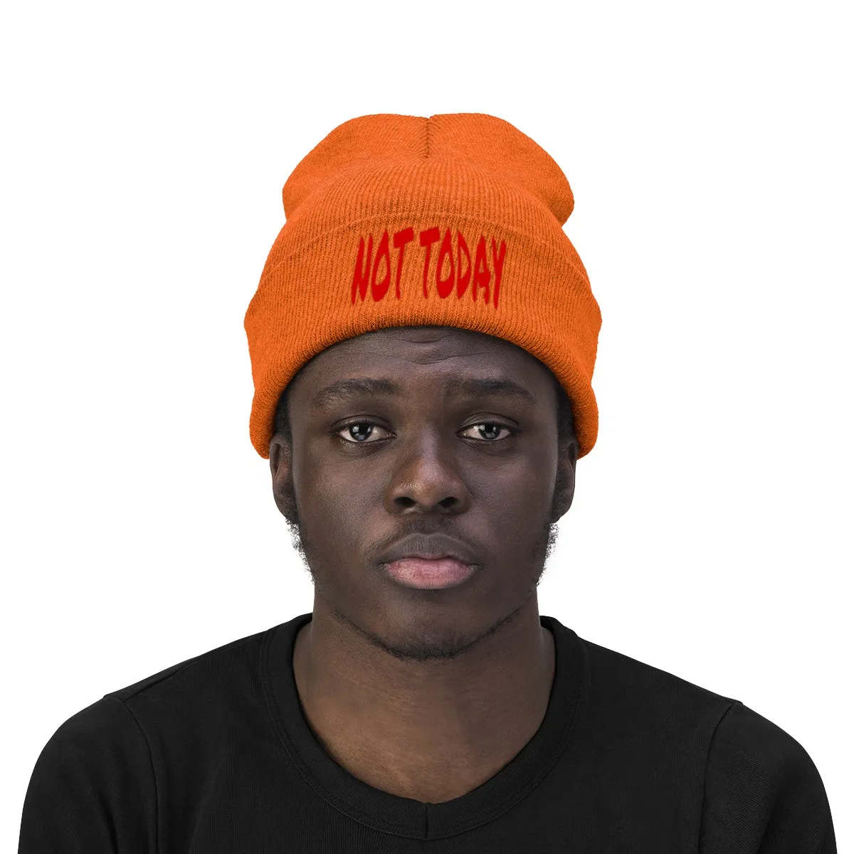 "Not Today" Red Letters Knit Beanie #VezzyWorld 