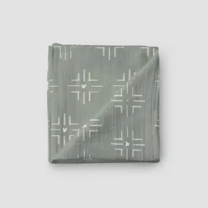Sage Mudcloth Muslin Blanket