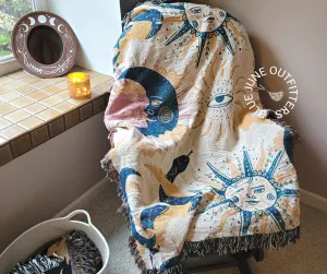 Sun Moon Stars | Celestial Woven Blanket