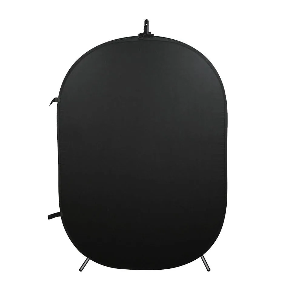White / Black Double Sided Pop Up Backdrop with Stand and Peg Kit (1.5 x 2.1M) - Bundle